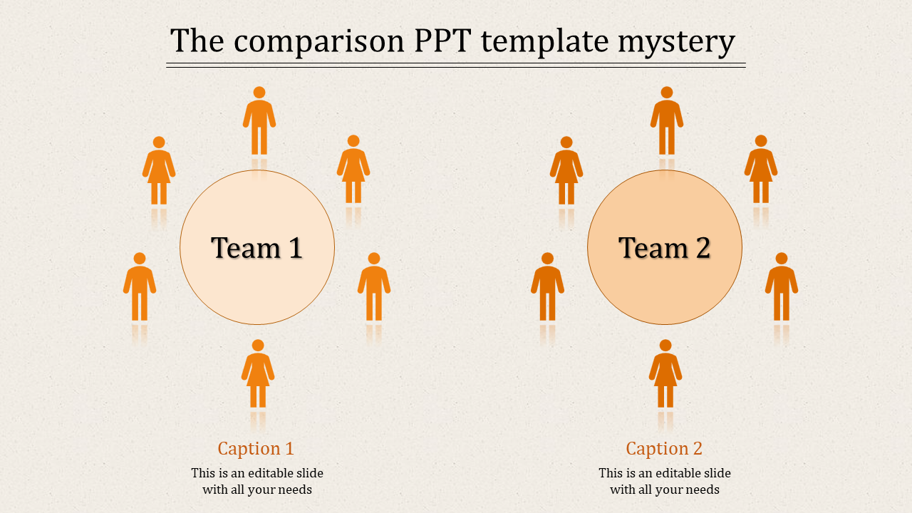 Beauteous Comparison PPT Template Slide Design 2-Node